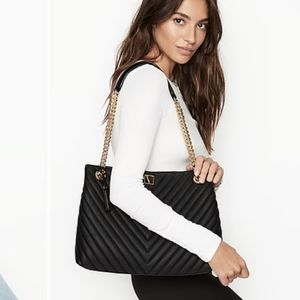 VICTORIA SECRET Black Chain Tote Purse